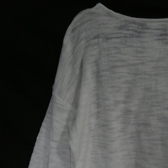 JERSEY By JACOB | medium | Knit White Cotton Lightweight Long Sleeve Sweater - Picture 11 of 16